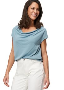 Zero Damen T-Shirt "Zero Jerseyshirt mit Wasserfallausschnitt", blau, casual, Gr. 42, clean, Jersey, Obermaterial: 70% Modal, 30% Polyester.