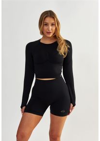 BESHAPED Damen Langarmshirt "Power Up", schwarz, Gr. S, unifarben, 90% Nylon, 10% Elasthan, Shirts, mit atmungsaktiver Eigenschaft
