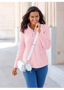 Casual Looks Damen Fleeceshirt "Fleece-Shirt", rosa, Gr. 40, unifarben, 100% Polyester, Shirts