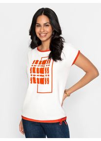 Inspirationen Damen Print-Shirt "Shirt", orange, Gr. 38, bedruckt, gemustert, unifarben, mehrfarbig, 92% Polyester, 8% Elasthan, Shirts
