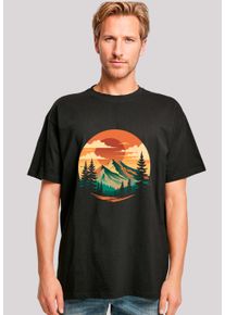 F4NT4STIC Herren T-Shirt "Sonnenuntergang Berglandschaft", schwarz, casual, Gr. 5XL, Obermaterial: 100% Baumwolle, Shirts, Premium Qualität
