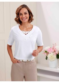 CLASSIC Damen Kurzarmshirt "Shirt", beige, Gr. 40, unifarben, 50% Baumwolle, 50% Modal, Shirts