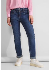 Street One Damen High-waist-Jeans "Style Jane", blau, modisch, Gr. 29, unifarben, Denim/Jeans, Obermaterial: 85% Baumwolle, 9% Polyester, 4%