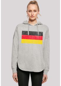 F4NT4STIC Damen Kapuzenpullover "Germany Deutschland Flagge distressed", grau, casual, Gr. L, Obermaterial: 100% Baumwolle, Pullover, Print