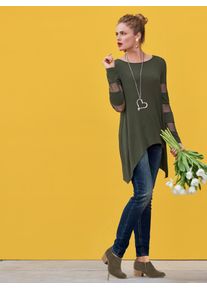 Heine Damen Rundhalsshirt "Shirt", grün, Gr. 46, unifarben, 95% Viskose, 5% Elasthan, Shirts