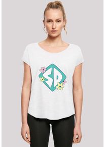 F4NT4STIC Damen T-Shirt "Long Cut T-Shirt 'Scooby Doo Dog Tag'", weiß, casual, Gr. XL, Obermaterial: 100% Baumwolle, Shirts, Damen,Premium