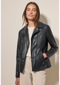 Cecil Damen Bikerjacke, schwarz, casual, Gr. S, unifarben, Stoff, Obermaterial: 100% Polyester; Futter: 100% Polyester, Jacken, mit asymmetrichem