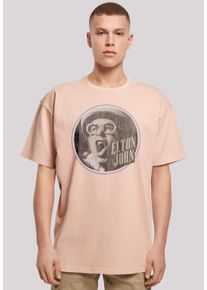F4NT4STIC Herren T-Shirt "Elton John Vintage Circle", gelb, casual, Gr. XS, Obermaterial: 100% Baumwolle, Shirts, Premium Qualität