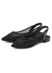 Damen Ballerina, French Connection, Gr. 40, schwarz, Obermaterial: 70% Lederimitat, 30% Textilmaterial. Futter: 100% Lederimitat. Decksohle: 100%