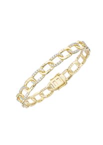 Damen Armband "mit Zirkonia, Silber 925", 19cm, Silber 925 (Sterlingsilber), gold, Giorgio Martello MILANO, Silber 925 (Sterlingsilber), Armbänder