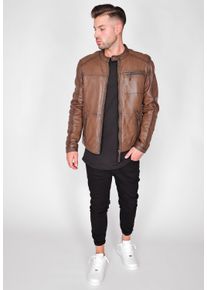 Mustang Herren Lederjacke "31020238", braun, Gr. XXL, Obermaterial: 100% Leder, Lamm / Innenfutter oben: 60% Baumwolle, 40% Polyester / Innenfutter