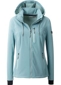 DEPROC Active Damen Softshelljacke "DECORAH PEAK V WOMEN", blau, casual, Gr. 38, Webware: Softshell - 92% PES, 8% EL, 3-Lg-Laminat; Innen: Fleece -