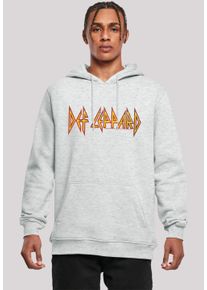 F4NT4STIC Herren Kapuzenpullover "Def Leppard Shatter Logo", grau, casual, Gr. S, Obermaterial: 65% Baumwolle, 35% Polyester, Pullover, Premium