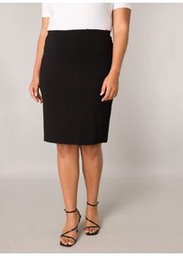 Damen Bleistiftrock, schwarz, casual, Gr. 52, Base Level Curvy, Obermaterial: 65% Viskose, 30% Nylon, 5% Elasthan, Röcke, mit Formgebenden Nähten