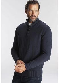 MAN'S WORLD MAN'S WORLD Herren Troyer "Bis Größe 5XL", blau, Basic, Gr. M, unifarben, Strick, Obermaterial: 50% Baumwolle, 50% Polyacryl, Pullover, mit