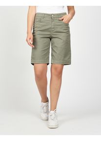 Gang Damen Bermudas "94CARLOTTA BERMUDA", grün, casual, Gr. 31, unifarben, Web, Obermaterial: 97% Baumwolle, 3% Elasthan, Hosen, mit weitem Bein