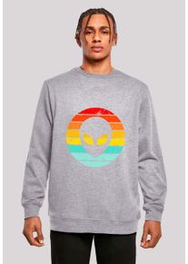 F4NT4STIC Herren Sweatshirt "Alien Retro Sonnenuntergang", grau, casual, Gr. S, Obermaterial: 50% Baumwolle, 50% Polyester, Sweatshirts, Premium