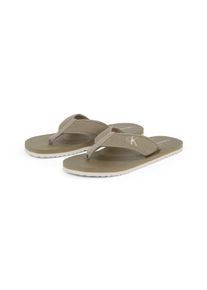Herren Zehentrenner "THONG+ CV", Calvin Klein Jeans, Gr. 43, grün, Textil, casual, Schuhe, Sommerschuh, Strandschuh, Badeschuh, Schlappen mit weichem
