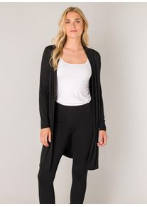 Base Level Damen Longstrickjacke "Yayla Long", schwarz, casual, Gr. 44, unifarben, Strick, Obermaterial: 94% Viskose, 6% Elasthan, Strickjacken, ohne