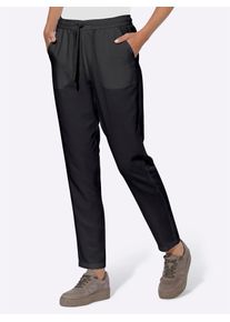 Heine Damen Schlupfhose, schwarz, Gr. 44, unifarben, 55% Leinen, 45% Viskose, Hosen