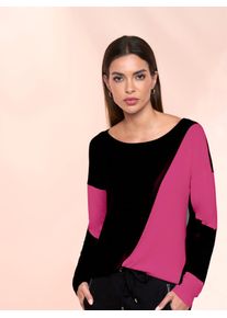 Heine Damen Strickpullover "Pullover", pink, Gr. 44, unifarben, gemustert, mehrfarbig, 80% Viskose, 20% Polyamid, Pullover