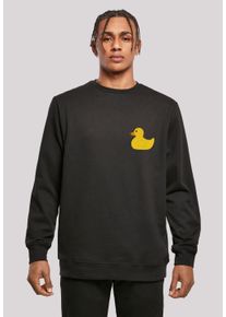 F4NT4STIC Herren Kapuzenpullover "Yellow Rubber Duck CREWNECK", schwarz, casual, Gr. S, Obermaterial: 50% Baumwolle, 50% Polyester, Pullover, Print