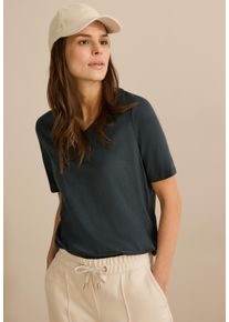 Cecil Damen T-Shirtslate khaki, casual, Gr. M, unifarben, Web, Stoff, 50% Modal, 50% Baumwolle, Shirts, in Unifarbe