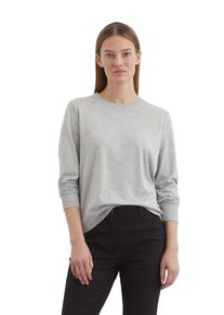 Marc O'Polo MARC O'POLO Damen Langarmshirt "aus TENCEL Lyocell-Baumwolle-Mix", grau, Basic, Gr. XL, unifarben, Obermaterial: 67% Lyocell, 33% Baumwolle, Shirts