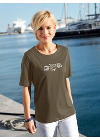 Casual Looks Damen Kurzarmshirt "Shirt", grün, Gr. 56, unifarben, bedruckt, gemustert, 100% Baumwolle, Shirts