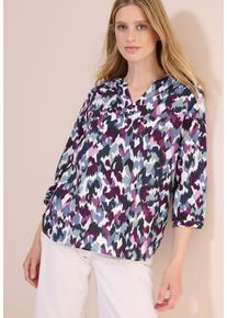 Cecil Damen Druckbluse, weiß, casual, Gr. XS, bedruckt, Web, Obermaterial: 100% Baumwolle, Blusen, mit grafischem Muster