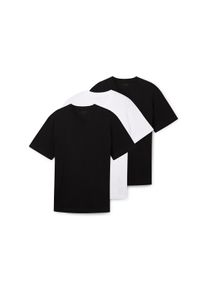 Tom Tailor Herren T-Shirt, schwarz, casual, Gr. XXL, unifarben, Jersey, Obermaterial: 100% Baumwolle, Shirts, im Dreierpack