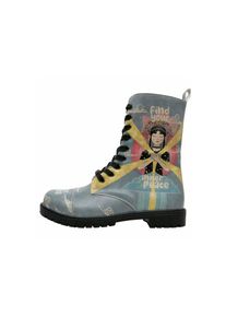 DOGO Damen Schnürboots "Zipsy Find Your Inner Peace Damen Stiefel / Female", Gr. 38, blau, Lederimitat, Schuhe, Vegan