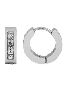 Adelia´s ADELIA ́S Damen Paar Creolen "Neuheit 2025 - Damen Creolen aus Edelstahl und Strass Ø 9 mm", Damen, Edelstahl, silber, Edelstahl, Ohrringe