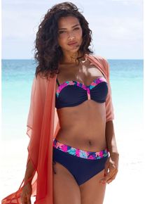 Lascana Damen Bikini-Hosenavy, pink bedruckt, Gr. 36, bedruckt, Recycling-Polyamid, Badehosen, mit seitlich regulierbarem Bund