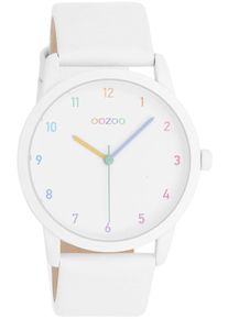 Oozoo Damen Quarzuhr, weiß, Armbanduhren, Armbanduhr, Damenuhr, Lederarmband