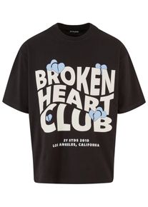 2Y STUDIOS Herren T-Shirt "2Y Studios Herren 2Y Broken Heart Club Oversize Tee", schwarz, casual, Gr. L, bedruckt, 100% Baumwolle, Shirts