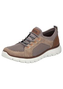 Rieker Herren Slip-On Sneaker, Gr. 43, beige, Lederimitat, Textil, sportlich, Schuhe, Schlupfschuh, Slipper, Freizeitschuh, Gummizug und helle