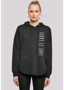 F4NT4STIC Damen Kapuzenpullover "Take It Easy OVERSIZE HOODIE", schwarz, casual, Gr. L, Obermaterial: 100% Baumwolle, Pullover, Print