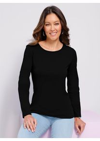 Classic Basics Damen Langarmshirt "Langarm-Shirt", schwarz, Gr. 52, unifarben, 100% Baumwolle, Shirts