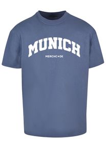 Merchcode Herren T-Shirt "Merchcode Herren Munich Wording - Heavy Oversize Tee", blau, casual, Gr. XXL, bedruckt, 100% Baumwolle, Shirts