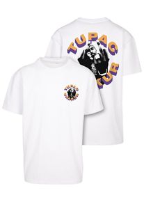 MisterTee Herren T-Shirt "MisterTee Herren 2Pac Toss it up Oversize Tee", weiß, casual, Gr. XS, bedruckt, 100% Baumwolle, Shirts