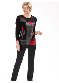 Classic Basics Damen Rundhalsshirt "Shirt", bunt, Gr. 40, gemustert, mehrfarbig, 95% Baumwolle, 5% Elasthan, Shirts