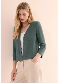 Cecil Damen Strickjackeschwarz balmy khaki, casual, Gr. XL, unifarben, Strick, Obermaterial: 64% Polyester, 34% Viskose, 2% Elasthan, Strickjacken,