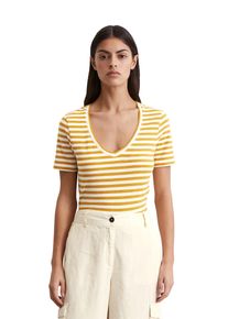 Marc O'Polo MARC O'POLO Damen T-Shirt "aus Organic Cotton Slub Jersey"multi, golden gelb, Basic, Gr. M, gestreift, Obermaterial: 100% Baumwolle, Shirts