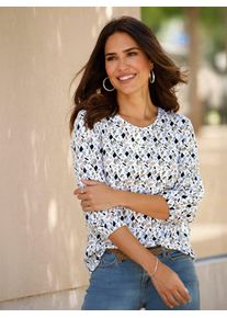 Classic Basics Damen 3/4-Arm-Shirt "3/4-Arm-Shirt", blau, Gr. 54, gemustert, mehrfarbig, bedruckt, 100% Baumwolle, Shirts