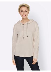 Heine Damen Langarmshirt "Shirt", beige, Gr. 44, bedruckt, gemustert, gestreift, 100% Baumwolle, Shirts