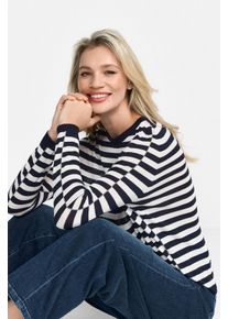 RICHROYAL Damen Streifenpullover, blau, casual, Gr. L, Strick, Obermaterial: 88% Viskose, 12% Polyester, Pullover, Mit Markenlabel am Rücken