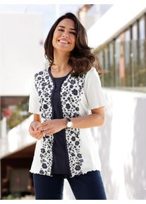 Classic Basics Damen 2-in-1-Shirt "2-in-1-Shirt", beige, Gr. 40, geblümt, gemustert, bedruckt, 100% Baumwolle, Shirts