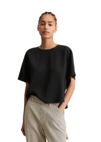 Marc O'Polo Damen Kurzarmbluse "aus TENCEL Lyocell", schwarz, Gr. XXL, MARC O'POLO DENIM, unifarben, Obermaterial: 100% Lyocell, Blusen