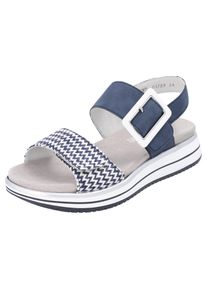 Remonte Damen Keilsandalette "ELLE-Collection", Gr. 36, blau, Lederimitat, Textil, casual, Schuhe, Sommerschuh, Sandale, Komfortschuh mit praktischen